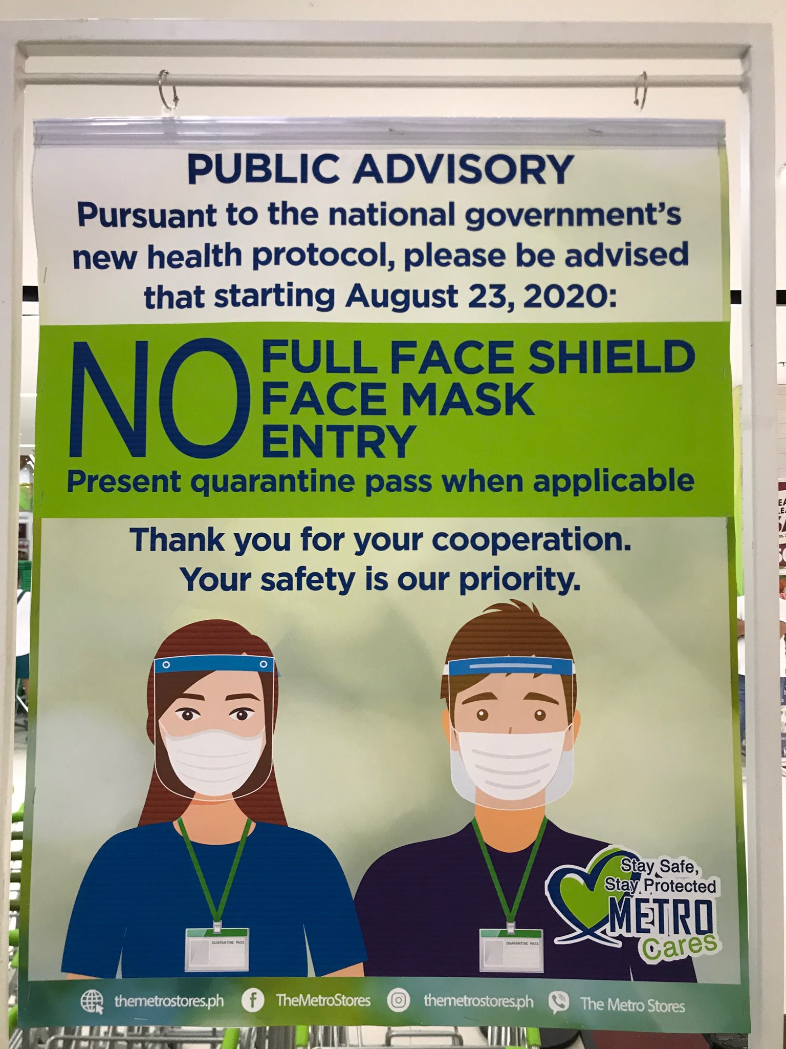It is mandatory to wear a mask and face shield even in the metro.