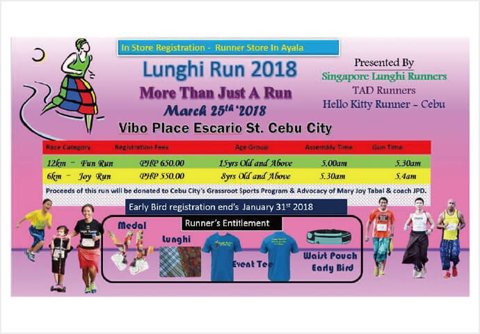 The first of its kind nationwide - a race where runners are required to wear a malong or lunghi as they race.