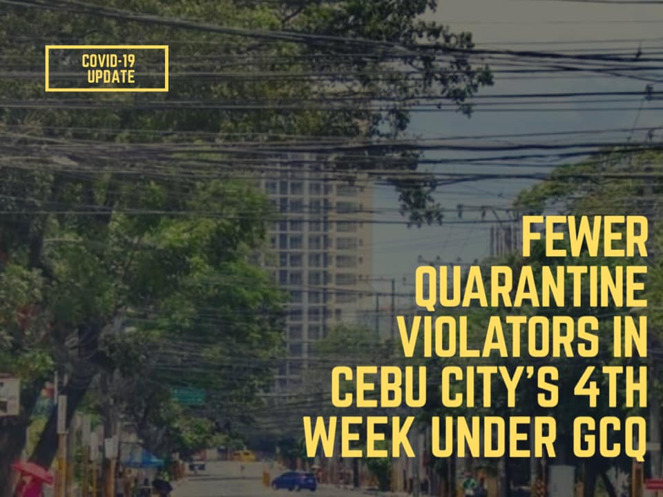 Cebu City Police Office said they reported fewer quarantine violators as the city entered its 4th week under GCQ. Police data showed that a total of 1,525 individuals were caught not following quarantine protocols from August 1 to August 15. From August 16 to August 26, they had apprehended a total of 271 individuals. Of this number, 164 were caught for not having quarantine passes when going outside of their houses. 54 others were rounded up for not wearing face masks while 43 more were caught not following the curfew schedule. 
Good job, Cebuanos! This is a big improvement compared to the first half of the month! Let’s continue to cooperate and observe safety protocols even under GCQ! 

Source：CDN Digital