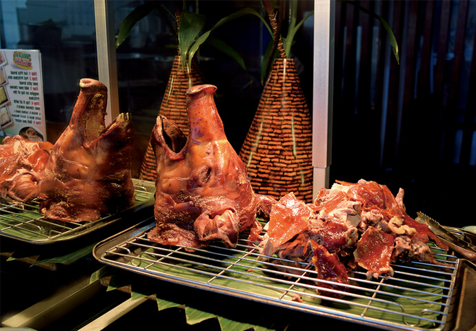 Their buffet also includes the famous lechon (roasted pig). 
