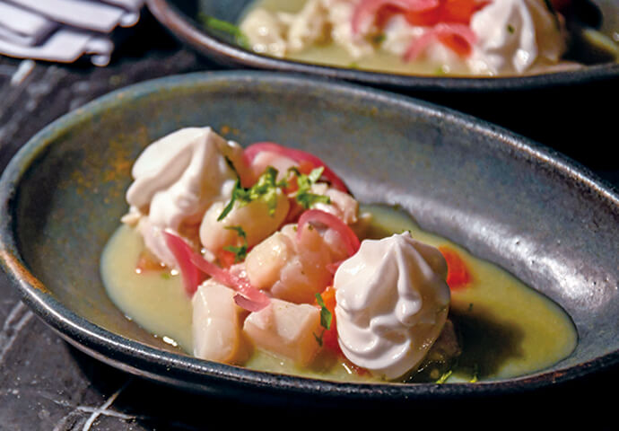Relish the taste of their White Snapper Fish and Scallop Ceviche