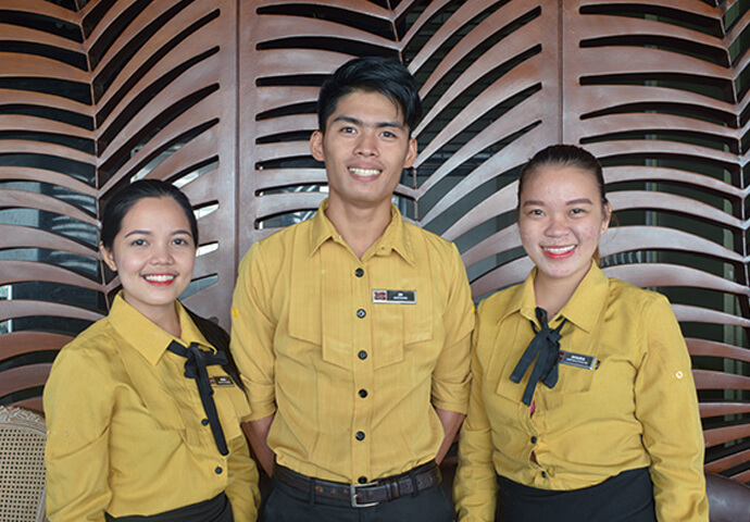 The staff welcomes you with 5-star hotel service.