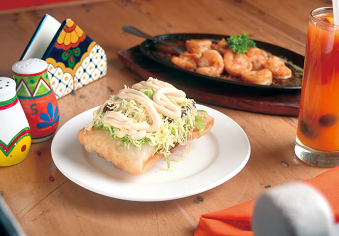 Their best-sellers: Chimichanga (P120) and Gambas Ala Luna (P230)